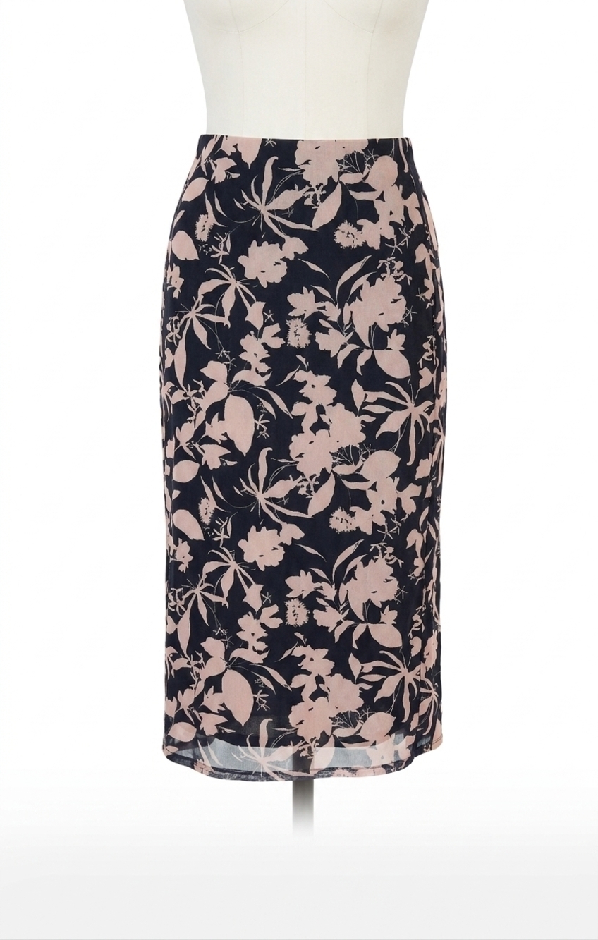 NEW SADIE & SAGE rejuvenate midi skirt in black multi